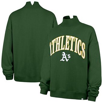 Women's '47 Green Athletics Oversized Vantage Mock Neck Sweatshirt