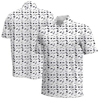Men's Under Armour White Navy Midshipmen Gameday Armourfuse Polo