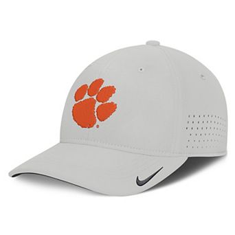 Men's Nike Gray Clemson Tigers 2026 Sideline Practice AeroBill SwooshFlex Dri-FIT Hat