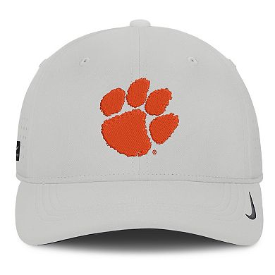 Men's Nike Gray Clemson Tigers 2026 Sideline Practice AeroBill SwooshFlex Dri-FIT Hat