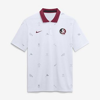 Men's Nike White Florida State Seminoles Vapor Pattern Dri-FIT Polo