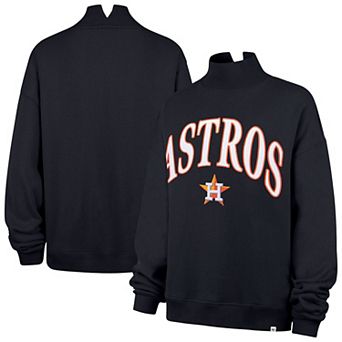 Women's '47 Navy Houston Astros Oversized Vantage Mock Neck Sweatshirt