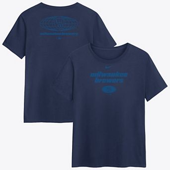 Women's Nike Navy Milwaukee Brewers Globe Logo T-Shirt
