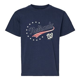 Youth Soft as a Grape Navy Washington Nationals Americana T-Shirt