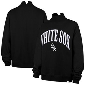 Women's '47 Black Chicago White Sox Oversized Vantage Mock Neck Sweatshirt