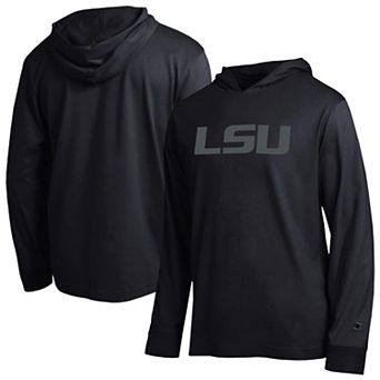 Men's Champion Black LSU Tigers Tonal All-Star Long Sleeve Hooded T-Shirt