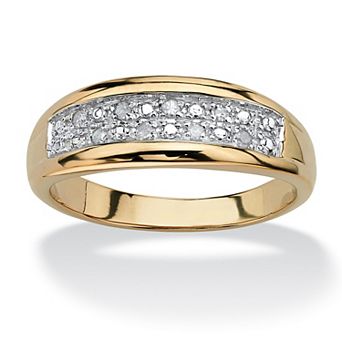 Men's 1/8 ct w. Pave 18k Gold-Plated Diamond Wedding Band