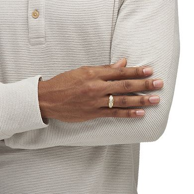 Men's 1/8 Cttw. Pave 18k Gold-Plated Diamond Wedding Band