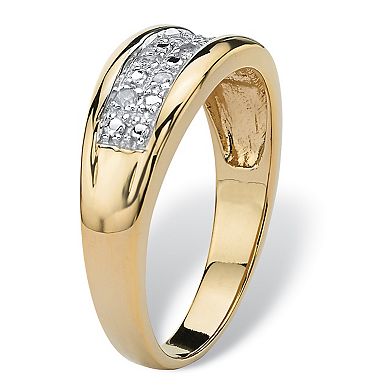 Men's 1/8 Cttw. Pave 18k Gold-Plated Diamond Wedding Band