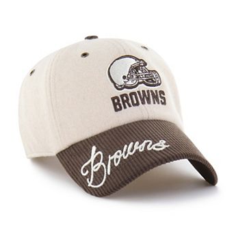 Women's '47 Natural/Brown Cleveland Browns Rope Script Clean Up Adjustable Hat