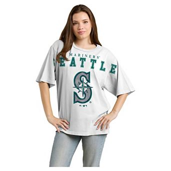 Women's Fanatics White Seattle Mariners Relaxed Big Text T-Shirt