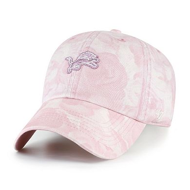 Women's '47 Pink Detroit Lions Gardenia Clean Up Adjustable Hat