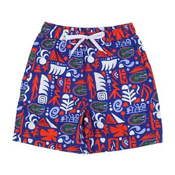 Youth Wes & Willy Royal Florida Gators Allover Print Swim Shorts
