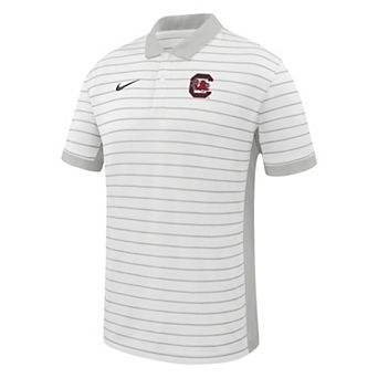 Men's Nike White South Carolina Gamecocks 2026 Sideline Victory Stripe Dri-FIT Polo