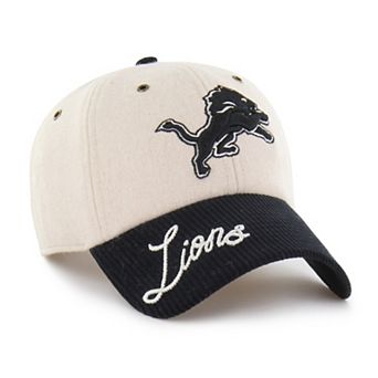 Women's '47 Natural/Black Detroit Lions Rope Script Clean Up Adjustable Hat