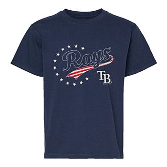 Youth Soft as a Grape Navy Tampa Bay Rays Americana T-Shirt