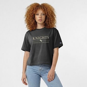 Women's Champion Black UCF Knights Waist Length Wordmark T-Shirt