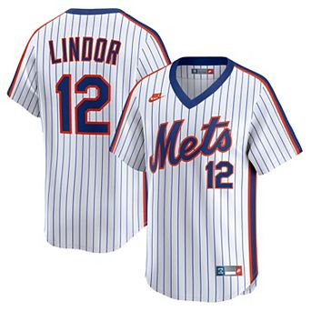 Men's Nike Francisco Lindor White New York Mets Throwback Cooperstown Collection Limited Jersey