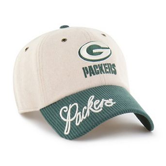 Women's '47 Natural/Green Green Bay Packers Rope Script Clean Up Adjustable Hat