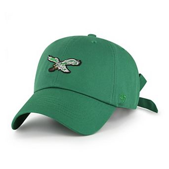 Women's '47 Kelly Green Philadelphia Eagles Throwback Bow Back Clean Up Adjustable Hat