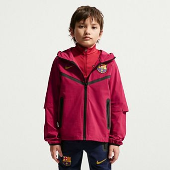 Youth Nike Red Barcelona Tech Woven Raglan Dri-FIT Full-Zip Hooded Jacket