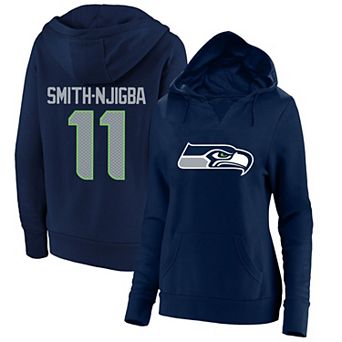 Women's Fanatics Jaxon Smith-Njigba College Navy Seattle Seahawks Plus Size Player Name & Number V-Neck Hoodie