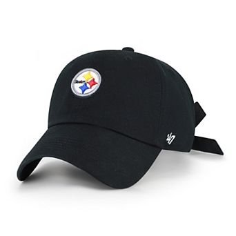 Women's '47 Black Pittsburgh Steelers Bow Back Clean Up Adjustable Hat