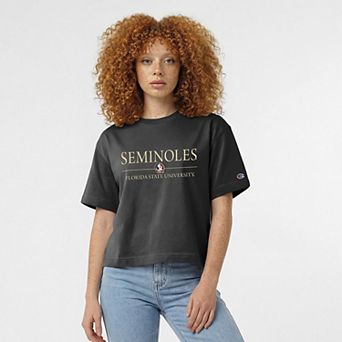 Women's Champion Black Florida State Seminoles Waist Length Wordmark T-Shirt