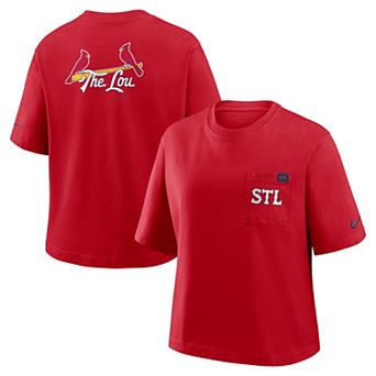 Women's Nike Red St. Louis Cardinals City Connect Pocket Boxy T-Shirt