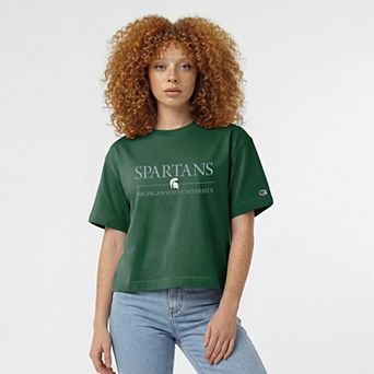 Women's Champion Green Michigan State Spartans Waist Length Wordmark T-Shirt