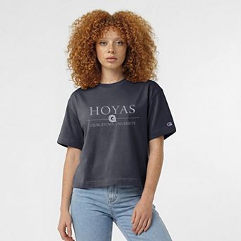 Women's Champion Navy Georgetown Hoyas Waist Length Wordmark T-Shirt