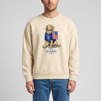 Unisex Uscape Apparel Cream Kansas Jayhawks Americana Good Boy Ribbed Premium Sweatshirt