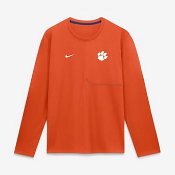 Men's Nike Orange Clemson Tigers 2026 Sideline Coaches UV Dri-FIT Long Sleeve Shirt