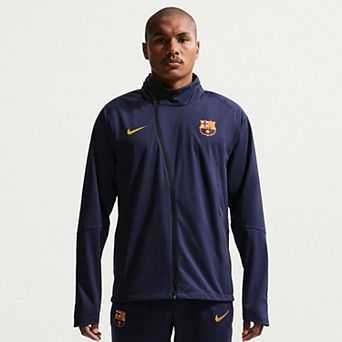 Men's Nike Blue Barcelona Strike Shield Full-Zip Hooded Rain Jacket