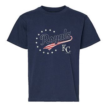Youth Soft as a Grape Navy Kansas City Royals Americana T-Shirt