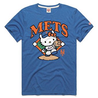Unisex Homage Royal New York Mets Hello Kitty Tri-Blend T-Shirt