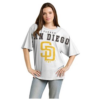 Women's Fanatics White San Diego Padres Relaxed Big Text T-Shirt