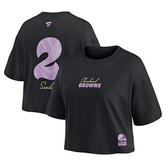 Women's Fanatics Shedeur Sanders Black Cleveland Browns Fashion Cropped T-Shirt