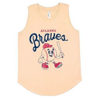 Youth Soft as a Grape Orange Atlanta Braves Game Day Tank Top