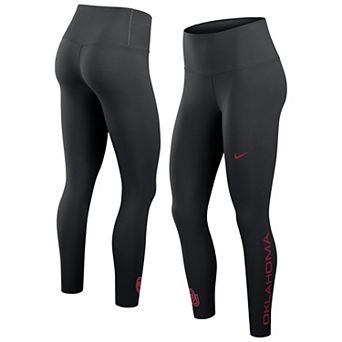 Women's Nike Black Oklahoma Sooners Zenvy High Rise Dri-FIT 7/8 Leggings