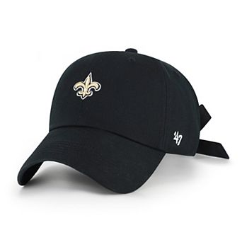 Women's '47 Black New Orleans Saints Bow Back Clean Up Adjustable Hat