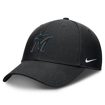 Men's Nike Black Miami Marlins Dri-FIT Club Adjustable Hat