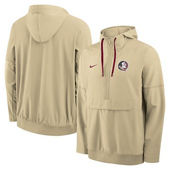Men's Nike Gold Florida State Seminoles 2026 Sideline Anorak Half-Zip Hooded Jacket