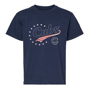 Youth Soft as a Grape Navy Chicago Cubs Americana T-Shirt