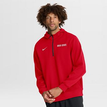 Men's Nike Scarlet Ohio State Buckeyes Coaches Premium Dri-FIT Quarter-Zip Hoodie