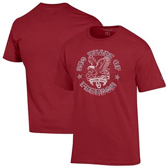 Men's Champion Crimson Oklahoma Sooners Americana 250 Years of Freedom Tonal T-Shirt