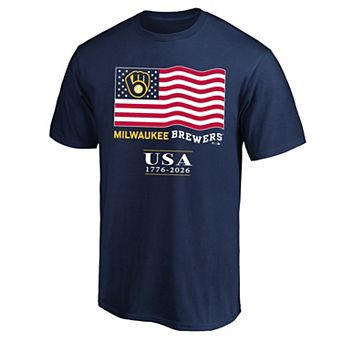 Men's Fanatics Navy Milwaukee Brewers USA 1776-2026 Big & Tall T-Shirt