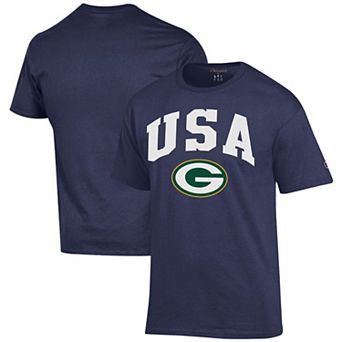 Men's Champion Navy Green Bay Packers Americana T-Shirt