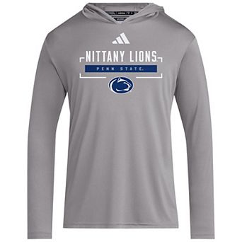 Men's adidas Gray Penn State Nittany Lions D4T Long Sleeve Hooded T-Shirt