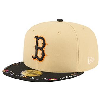 Men's New Era Light Beige Boston Red Sox Two-Tone Embroidered Visor 59FIFTY Fitted Hat